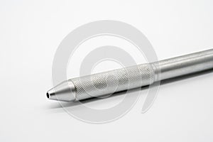 Silver mechanical pencil isolated on white