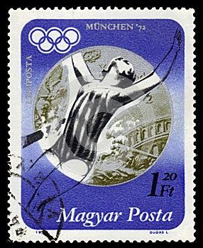 Silver medalist Andrea Gyarmati, hungarian swimmer, Summer Olympics 1972, Munich