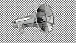Silver Megaphone on Transparent Background