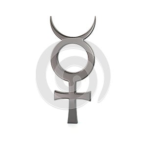 Silver mercury symbol