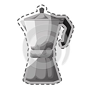 Silver metail moka pot icon