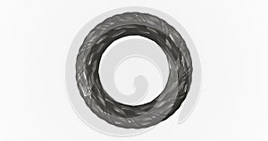 Silver Metal 3D Torus Rotating Twist on Red Background 4k Video Animation Video.