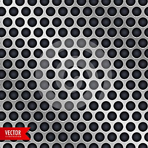 Silver metal background with circle holes