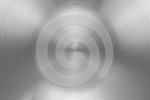 Silver metal background with realistic round brush texture