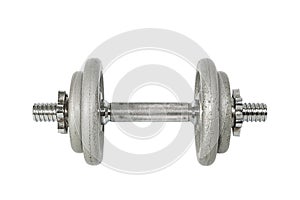 Silver metal dumbbell