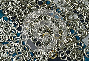 Silver metal eyelets