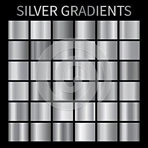 Silver metal gradient backgrounds vector. Chrome shiny texture vector