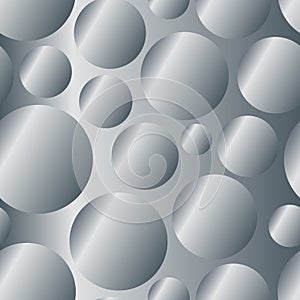 Silver metal gradient circles seamless pattern
