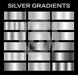 Silver Metal Gradient Collection of Swatches