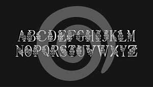 Silver Metal Gradients Alphabets