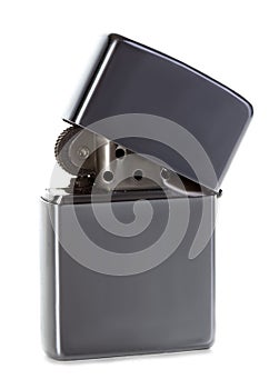Silver metal lighter isolated
