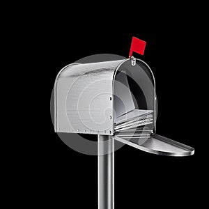 Rustic Mailbox With Open Flap Showing Several Letters Inside During Bright Daylight