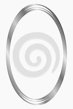 Silver metal oval frame isolated on white