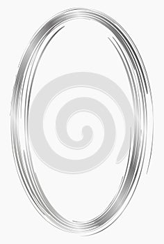 Silver metal oval frame isolated on white