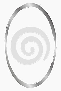 Silver metal oval frame isolated on white