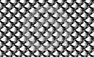 Silver metallic armor scales .