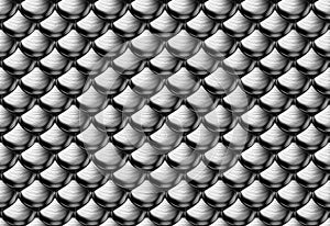 Silver metallic armor scales .