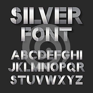 Silver metallic font set