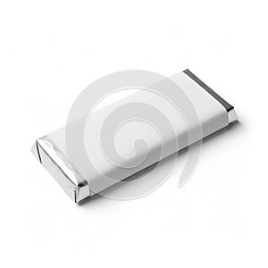 Silver Metallic Rectangular Object on White Background