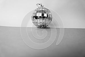 Silver mirror music club disco ball small round glass winter shi