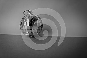 Silver mirror music club disco ball small round glass winter shi