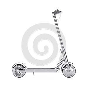 Silver Modern Eco Electric Kick Scooter. 3d Rendering