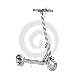 Silver Modern Eco Electric Kick Scooter. 3d Rendering