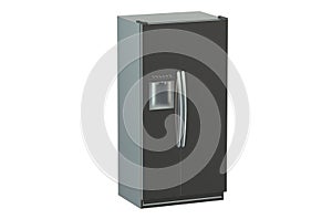 Silver modern fridge with side-by-side door system