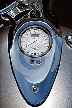 Silver moto speedometer