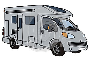 The silver motor home photo
