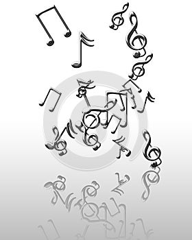 Silver music notes