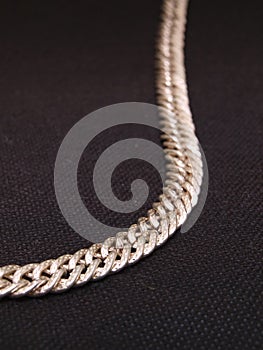 Silver Necklace Black Cloth Partial