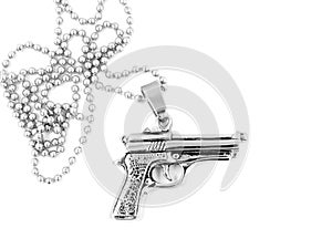 Silver Necklace Revolver Neck