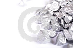 Silver nugget with copy space photo