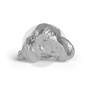 Silver nugget on a white background.