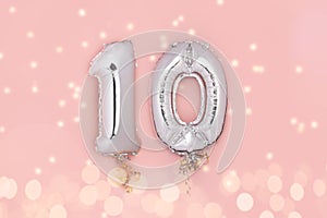 Silver Number Balloons 10