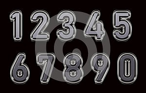 Silver numbers setillustration photo