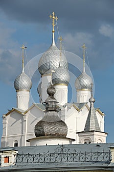 Silver Onion Cupolas of the Resurrection Church - Rostov Kremlin photo