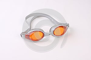 Silver & Orange Swim Goggles