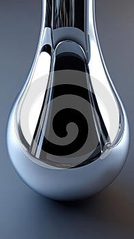 Silver Orb Reflects Light and Shadow, Modern Art Concept with Minimalist Design