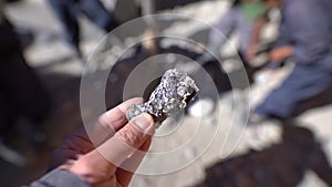 silver ore in shape of a small rock