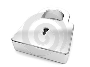 Silver padlock symbol