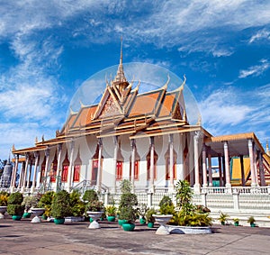 Silver Pagoda in Phnom Penh, Cambodia. Iit was known as Wat Ubosoth Ratanaram