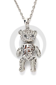 Silver pendant bear with chain