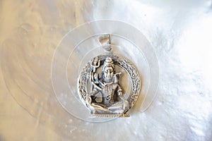 Silver pendant in shape of hinduistic god Shiva