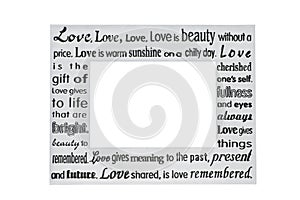 Silver photo frame with love poem