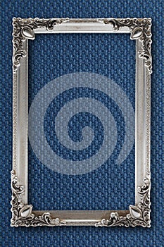 Silver picture frame on background with effects