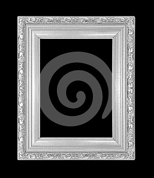 Silver picture frame Isolated on black