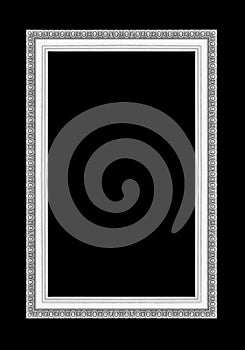 Silver picture frames. Isolated on black