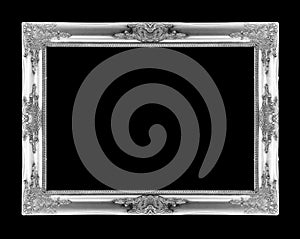 Silver picture frames. Isolated on black